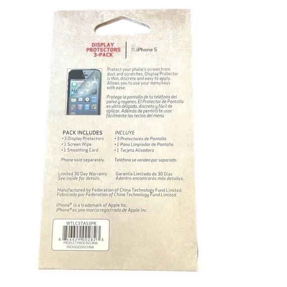 Verizon 3 Pack Display Screen Protectors for‎ iPhone 5 - WTLCSTA53PK - Picture 2 of 4